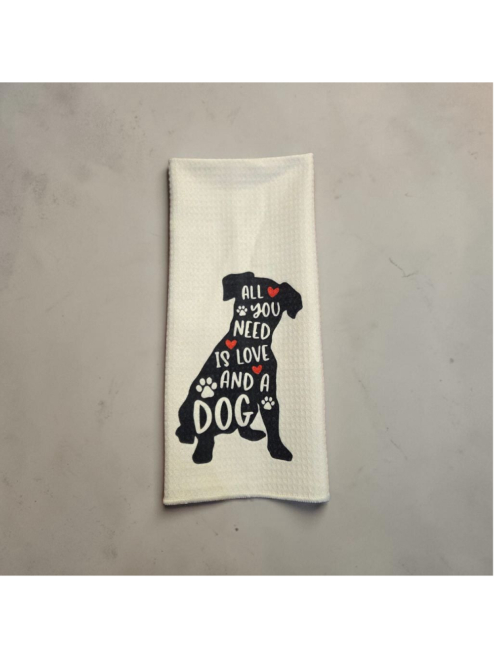 Unbranded Kitchen Linen One Size White Black Dog Print Towel